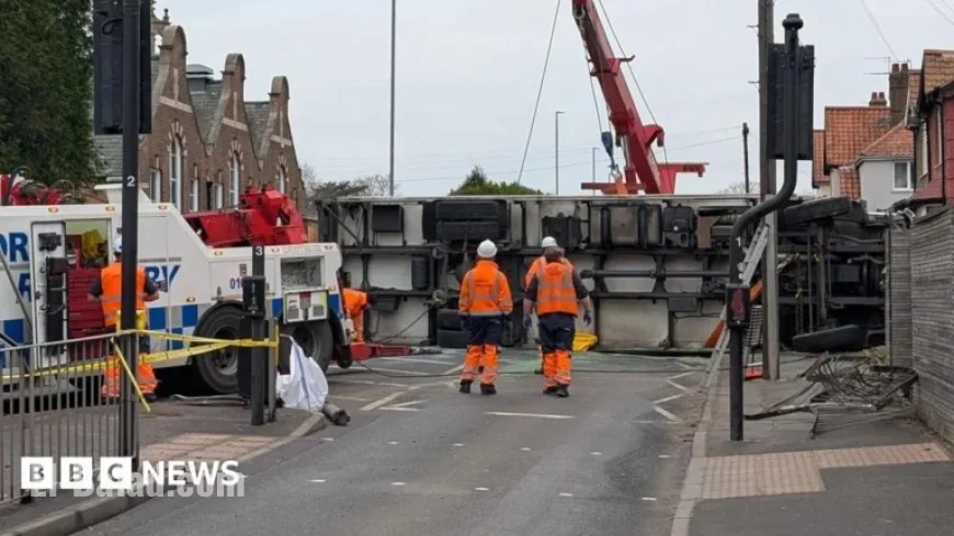 Overturned Lorry Blocks Key Norwich Route