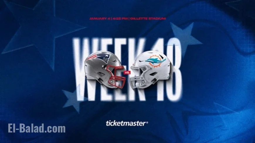 Patriots vs. Dolphins Set for Sunday, January 4 at 4:25 PM