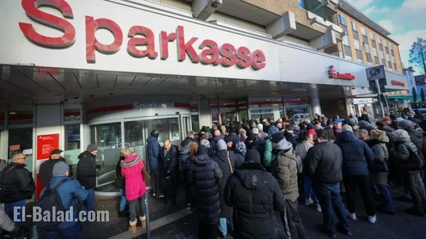 Crowds Surge to Bank as Customers Worry over Money, Gold, and Jewelry