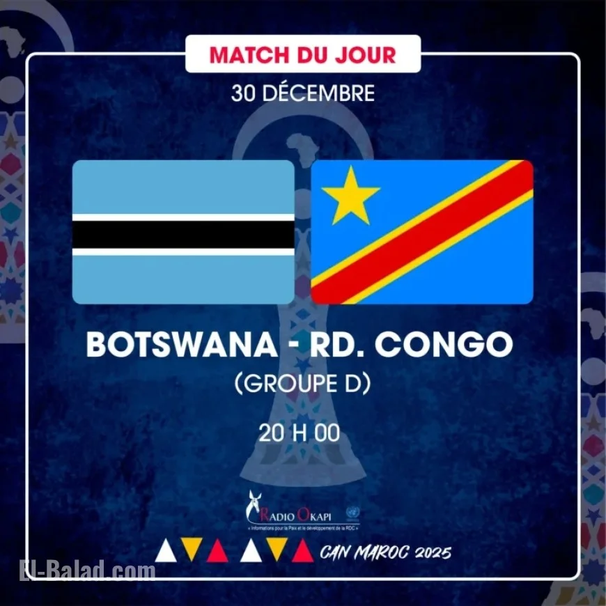 CAN 2025: DR Congo Seeks Top Spot in Group D Against Botswana