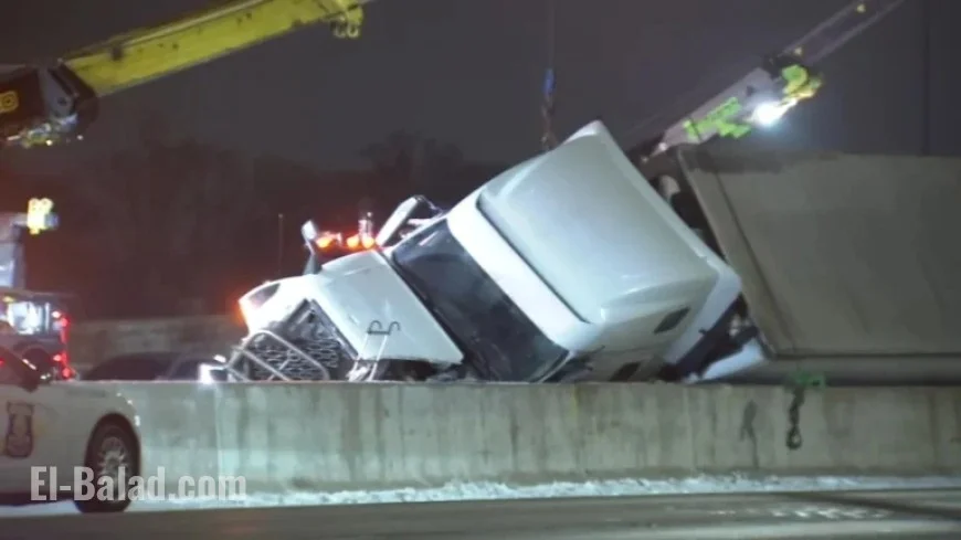 Truck Overturns on Car, Killing 1 and Blocking I-80/94 in Indiana