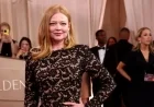 Sarah Snook Shines in Black Lace Gown at 2026 Golden Globes