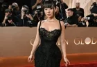 Rei Ami Stuns in Black Lace at Golden Globes Red Carpet