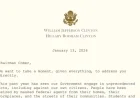 Clintons’ Personal Letter to Comer Revealed
