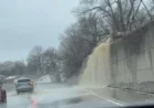 Floodwaters Surge onto Highway 85 in Kitchener