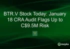 CRA Audit Highlights C$9.5M Risk for BTR.V Stock Today