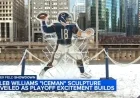 Chicago Bears Unveil Caleb Williams ‘Iceman’ Sculpture at Merchandise Mart Before Playoff Against Rams