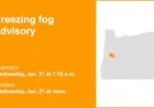 Lane County Lowlands Brace for Freezing Fog, Visibility Drops to 1/4 Mile