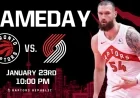 Raptors Face Trail Blazers on January 23 Gameday