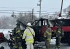 Snow Plow Truck Catches Fire in Toledo
