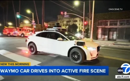Waymo Autonomous Car Enters Active Fire Scene in Hollywood