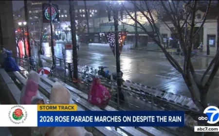 Rain Won’t Stop 137th Rose Parade on Colorado Boulevard, Pasadena