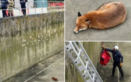 Fox Saved from 25-Foot Tank at Water Treatment Facility