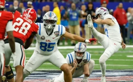 Lucas Carneiro Sets Sugar Bowl Record as Ole Miss Kicker