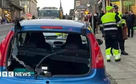 Edinburgh Car Crash: Man Arrested After Hitting Scaffolding