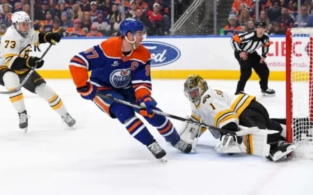 Bruins Triumph Over Oilers with a 6-2 Victory