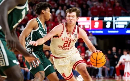 Nebraska Basketball Upsets Spartans, Achieves 14-0 Record