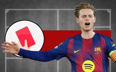 Frenkie de Jong Receives Red Card