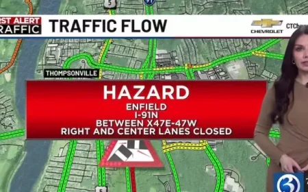 Car Carrier Crash Shuts Down Lanes on I-91 in Enfield