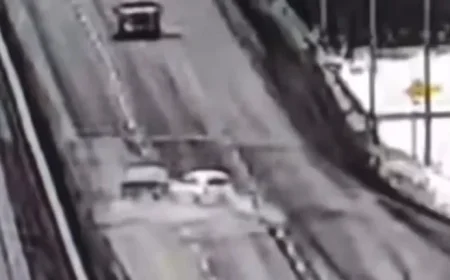 Video: Car Collision on Bridge Lands Driver on Gatineau River Ice