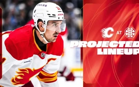 Projected Lineup: Flames Face Bruins in Forthcoming Matchup