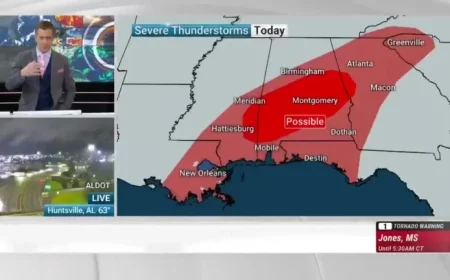 Severe Storms Persist in Deep South