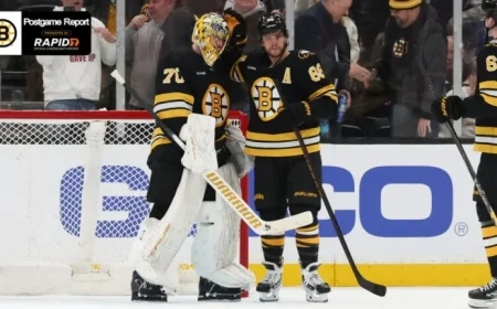 Korpisalo Leads Bruins to 4-1 Victory Against Flames