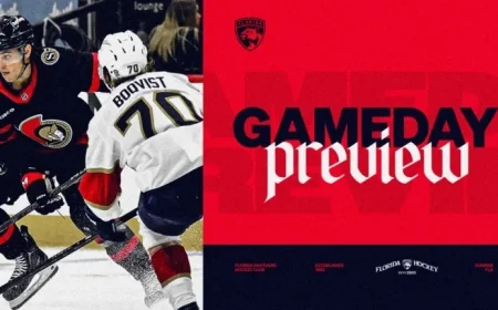 Vilmanis Makes NHL Debut as Panthers Face Senators