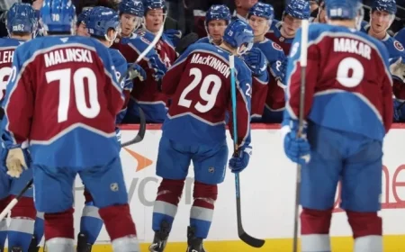 MacKinnon’s 4 Points Propel Avalanche to 8-Goal Victory Over Senators