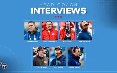 Titans Interview Seven Candidates in Head Coach Search’s First Week