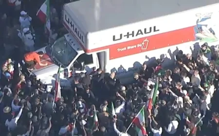 U-Haul Strikes Crowd at Westwood Anti-Iran Regime Rally, LAPD Reports