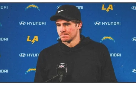 Justin Herbert Speaks at Postgame Conference After Patriots Matchup