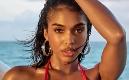 Lori Harvey Stuns in Classic Two-Piece at Seaside Birthday Photoshoot