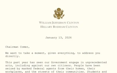 Clintons’ Personal Letter to Comer Revealed