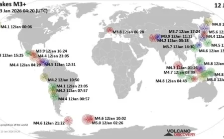Global Earthquake Report: Monday, January 12, 2026
