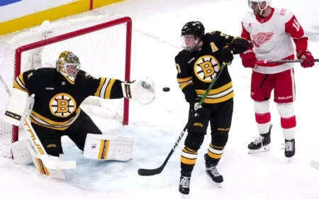 Jeremy Swayman Secures Season’s First Shutout in Bruins’ Victory Over Red Wings