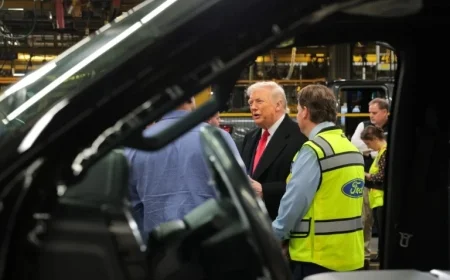 Trump Responds to Detroit Factory Heckler with Obscene Gesture