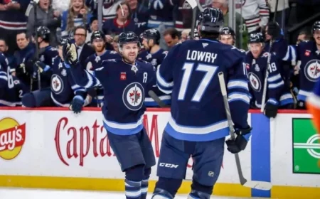 Connor, Lowry Lead Jets to Victory Over Islanders with 2 Points Each