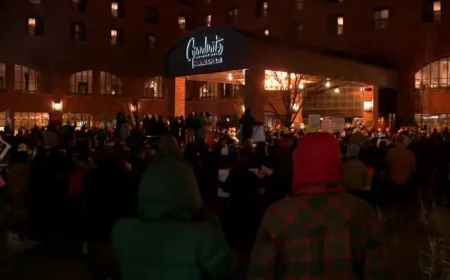 Protesters Rally Against ICE at Graduate Hotel, Whipple Federal Building