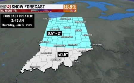 Central Indiana Prepares for Heavy Snow and Extreme Cold, Jan. 15, 2026