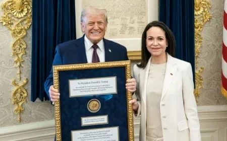 Venezuela’s Machado Gifts Trump Nobel Prize, Receives Swag Bag, No Support Promise