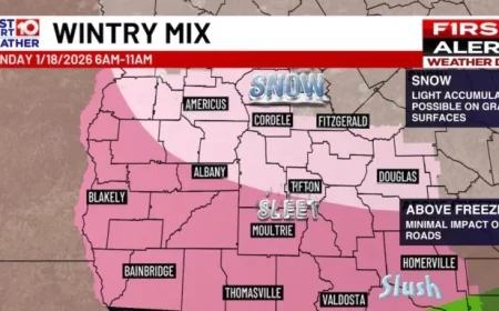 Wintry Mix Could Impact South Georgia Sunday Morning