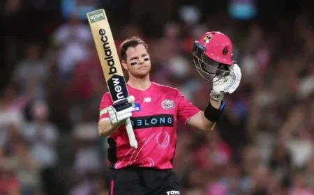 Steve Smith Shines in BBL with Explosive 107-Metre Six and Fast Century