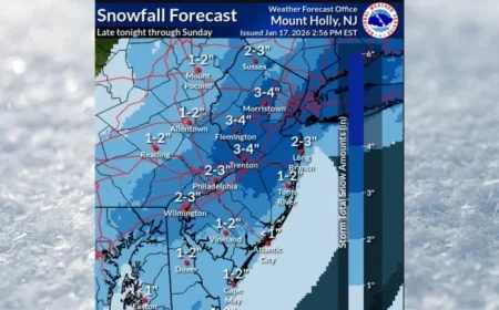 Snow Alerts Issued: Up to 4 Inches Expected in 15 N.J. Counties Sunday
