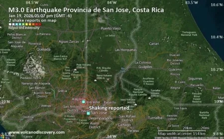 Possible Earthquake Rocks San José, Costa Rica Moments Ago