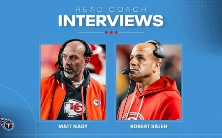 Titans Interview Matt Nagy, Robert Saleh for Head Coach Role