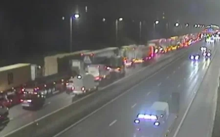 Machinery Breakdown Closes Major Motorway During Overnight Roadworks