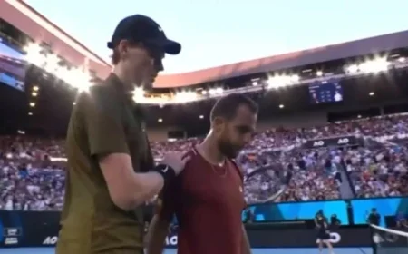 Sinner Advances at Australian Open as Injured Gaston Withdraws