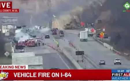 I-64 Partially Closed in Cabell County Due to Vehicle Fire
