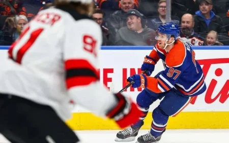 McDavid Aims to Extend Point Streak Against Devils in NHL Matchup